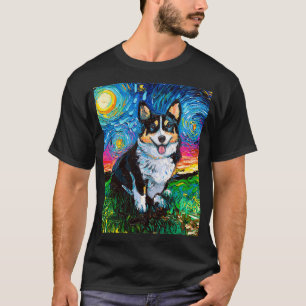Camiseta Três Color Pembroke Welsh Corgi Starry Night Ar