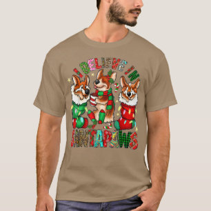 Camiseta Três Corgi em Papais noeis de Natal de Choque X-ma
