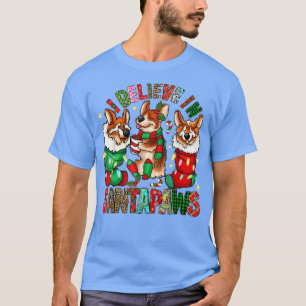 Camiseta Três Corgi Em Papais noeis De Natal X-mas1322