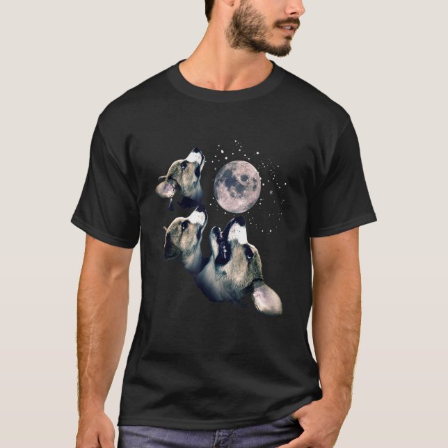 Camiseta Três Corgi Lua Lobo Paródia (Frente)