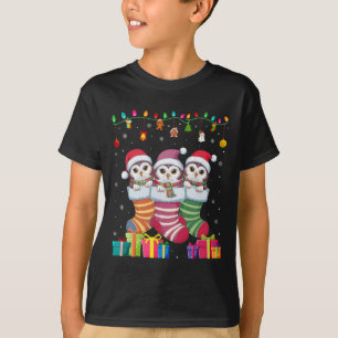Camiseta Três Coruja Snowy Em Meia Meninos Meninas Crianças