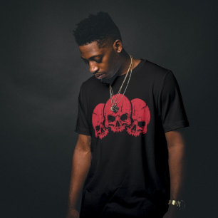 Camiseta Três Crânio Vermelho