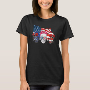 Camiseta Três Crânios Feliz Independência Dia 4 De Julho