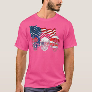 Camiseta Três Crânios Feliz Independência Dia 4 De Julho