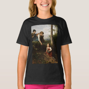 Camiseta Três Crianças Escolhendo Berries na Floresta