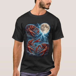 Camiseta Três Crustáceos Lua Relâmpago Retro