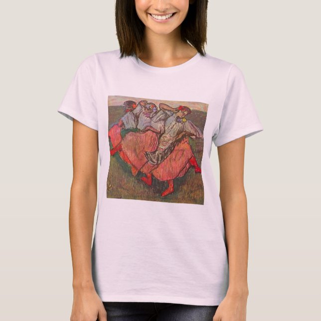 Camiseta Três dançarinos russos por Edgar Degas (Frente)