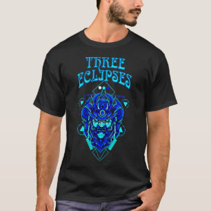 Camiseta Três Eclipes Japoneses Cyborg Samurai Demon Oni M