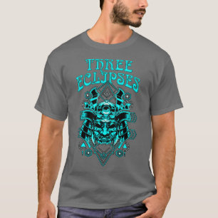Camiseta Três Eclipes Japoneses Cyborg Samurai Demon Oni M