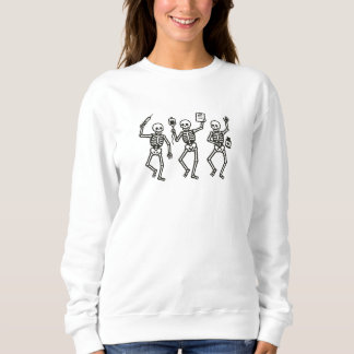 Camiseta Três Esqueletos de Enfermeira Design de Halloween 