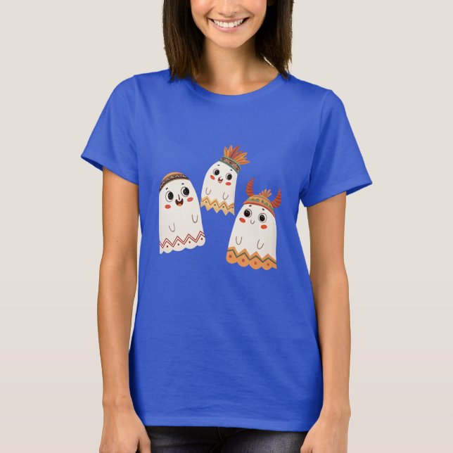 Camiseta Três fantasmas alegres com manobras únicas (Frente)