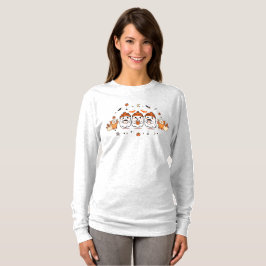Camiseta Três Fantasmas Fofos Bebem Café