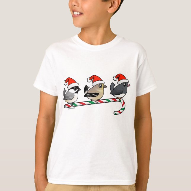 Camiseta Três Finches de Natal (EUA) (Frente)