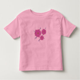 Camiseta Três Flores Rosa Elegantes