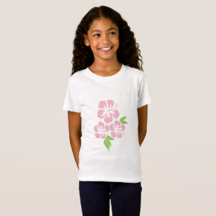 Camiseta Três flores tropicais do hibiscus rosa pálido