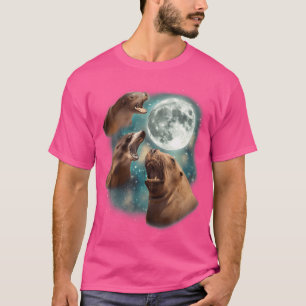 Camiseta Três Focas Lua 3 Pinípede Ártico Foca Arfing Ocean