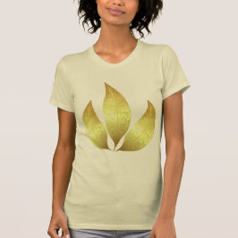 Camiseta Três folhas de ouro novas e elegantes com ornament