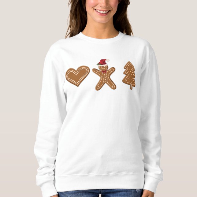 Camiseta Três Formas de Biscoito de Natal de Gengibre (Frente)