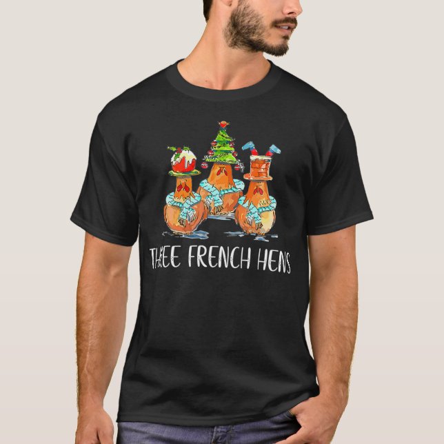 Camiseta Três Franceses No Natal Engraçado Presente No Nata (Frente)