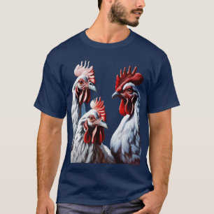Camiseta Três Galinhas Francesas Fé Esperança Caridade Reco