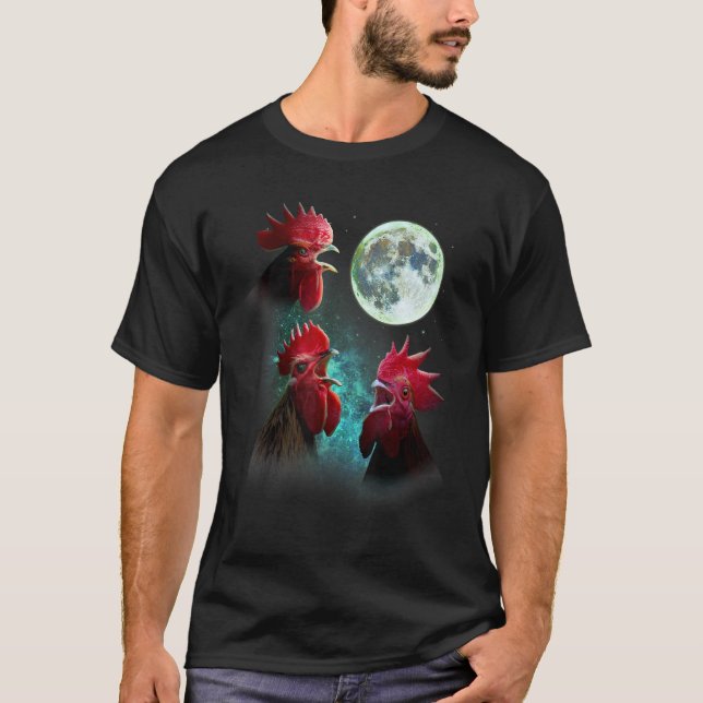 Camiseta Três Galos Galinhas Uivam à Lua 3 Lobos Lobos (Frente)