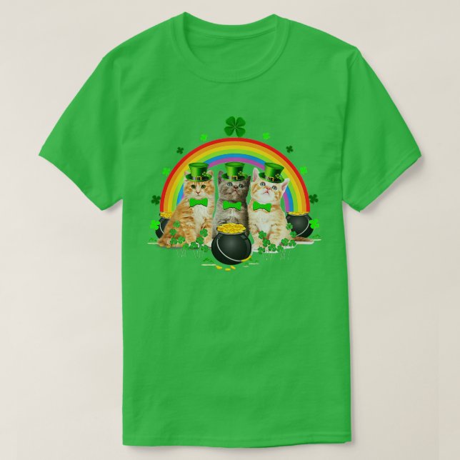 Camiseta Três Gatinhos De Gatinho De Gatinho De Gato Irland (Frente do Design)