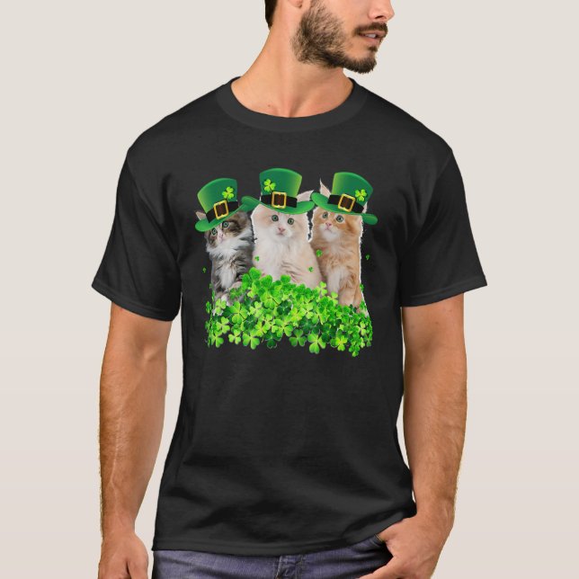 Camiseta Três Gatinhos De Gatinho De Gatinho De Gato Irland (Frente)