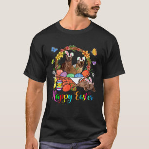 Camiseta Três Gatos Birmanezes Bunny em Cesta de Ovos de Pá