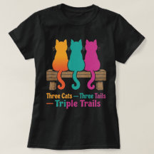 Três Gatos Cercado Cores Vivas Arte