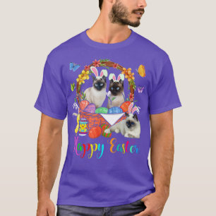 Camiseta Três Gatos Coelhinhos Siameses Na Cesta De Ovos De
