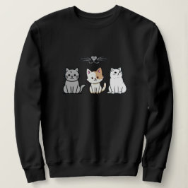 Camiseta Três Gatos de Desenho Animado Sentados