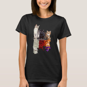 Camiseta Três Gatos de Halloween Abóbora Chapéu de Bruxa
