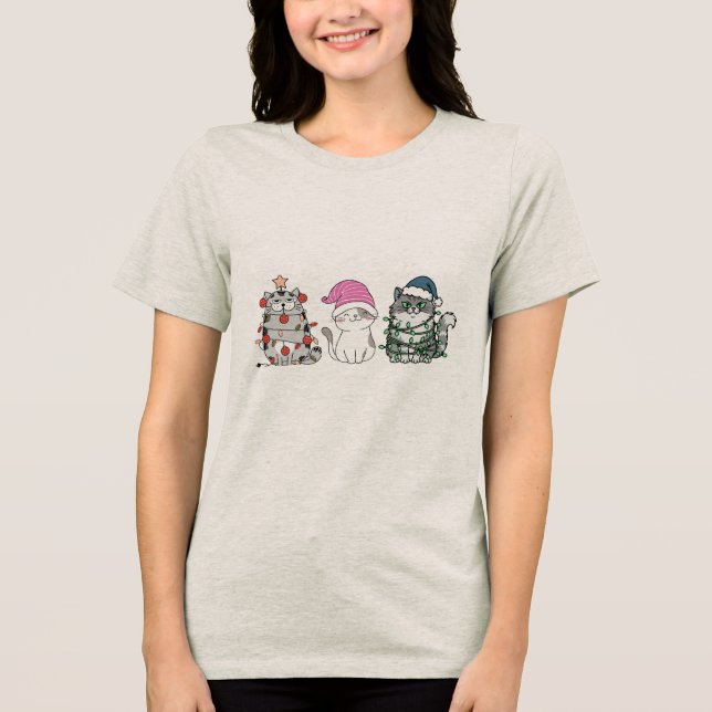 Camiseta Três Gatos de Natal (Frente)