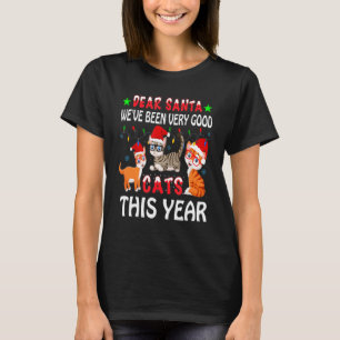 Camiseta Três Gatos De Santa Hat Natal Engraçado Natal Para