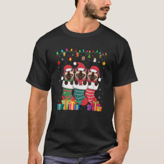 Camiseta Três Gatos Siameses em Sock Engraçados Meninas Ch