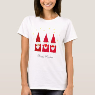 Camiseta Três Gnomo de Natal & Estrelas