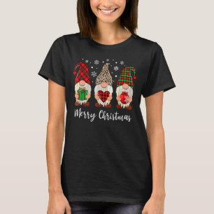 Camiseta Três Gnomos com Xadrez Feliz de Natal