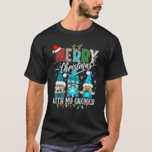 Camiseta Três Gnomos com Xadrez Feliz de Natal