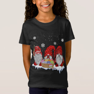 Camiseta Três Gnomos Crochet e presentes de Natal