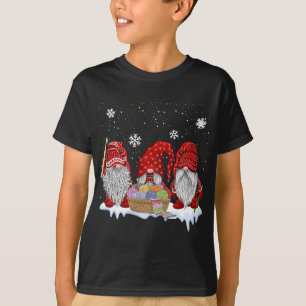 Camiseta Três Gnomos Crochet e presentes de Natal