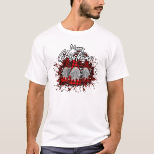 Camiseta Três Gnomos Em Buffalo Xadrez Natal Gnomo Xmas