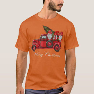 Camiseta Três Gnomos em Caminhão Vermelho Com Árvore de Nat