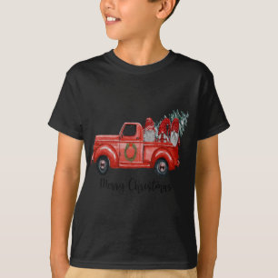 Camiseta Três Gnomos em Caminhão Vermelho com Feliz Natal