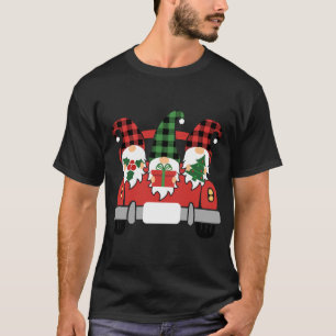 Camiseta Três Gnomos Em Red Truck Gnomo No Natal Buffalo