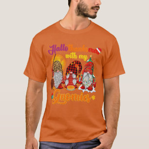 Camiseta Três Gnomos Feliz Halloween Call Candy Corn Pumpk