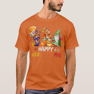 Camiseta Três Gnomos Feliz Halloween Call Candy Corn Pumpk