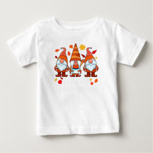 Camiseta Três Gnomos Felizes Gnomos de Ação de Graças Caiam