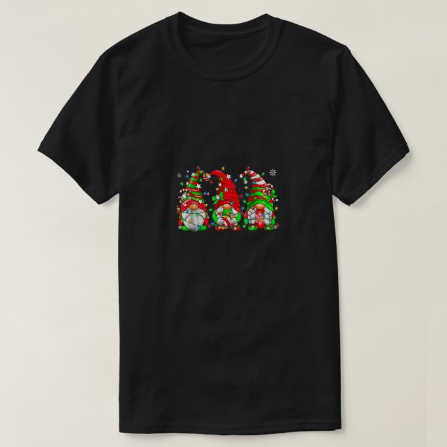Camiseta Três Gnomos Mulheres Buffalo Xadrez Vermelho (Frente do Design)