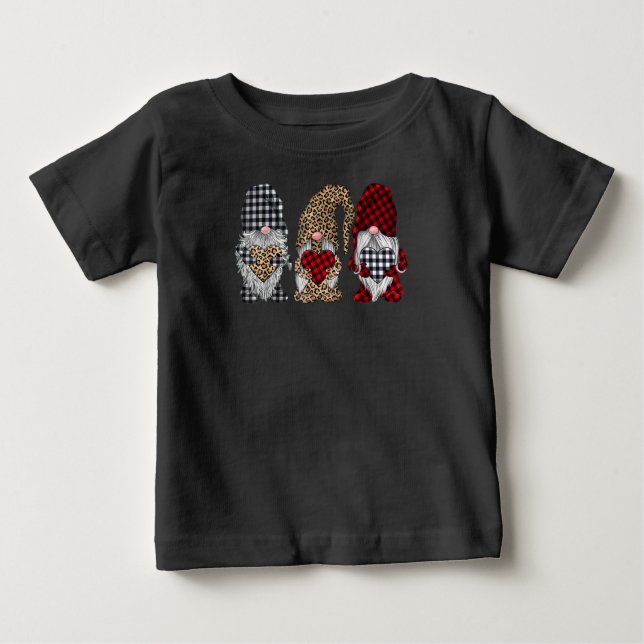 Camiseta Três Gnomos Na Xadrez De Búfalo-Leopardo (Frente)