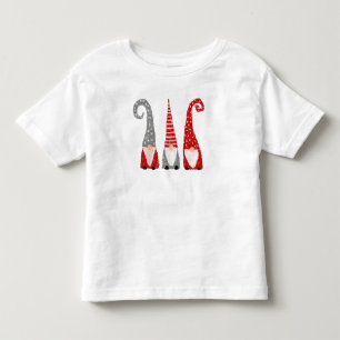 Camiseta Três Gnomos Natal Desenhado à Mão Feriado Divertid